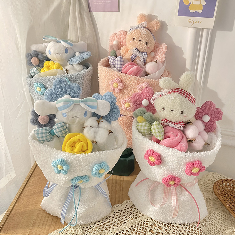 	 Sanrio Cinnamoroll Kelinci kado ultah / buket boneka Buket Buket Mainan Mewah Boneka Bunga Hari Valentine Gadis Hadiah Merah Muda Pacar Hadiah Wisuda Bunga Anime Lucu	