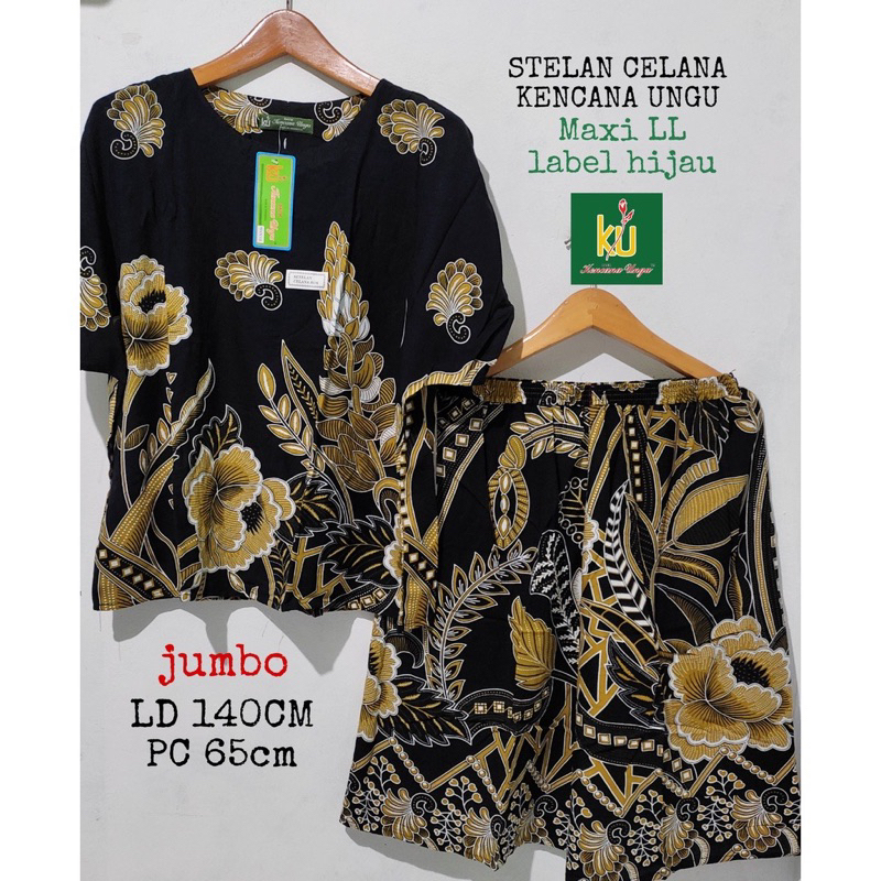 Setelan Baby doll Jumbo MAXI LL LD 135 - 140 Cm Original Kencana Ungu Label Hijau / Daster 1Set Cela