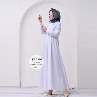 GAMIS WANITA TOYOBO FODU WARNA PUTIH/PUTIH BERSIH/DRESS YAHWO TERLARIS/GAMIS JUMBO/READY UKURAN/S/M/