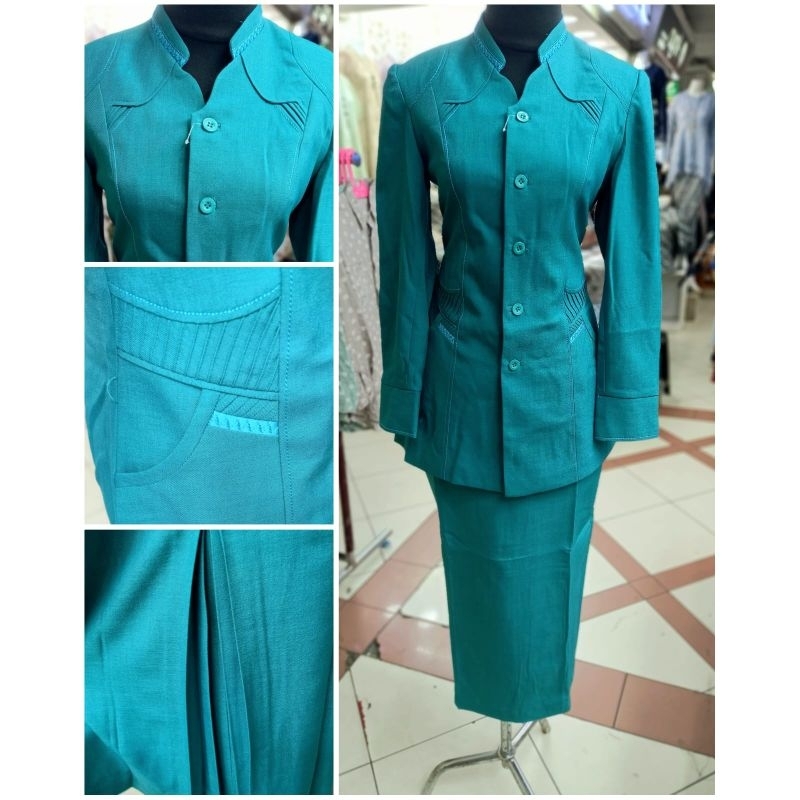 Blazer Baju Seragam Dinas Kantor Pemda Dinas Guru Hijau Toska Setelan Rok Dan Celana