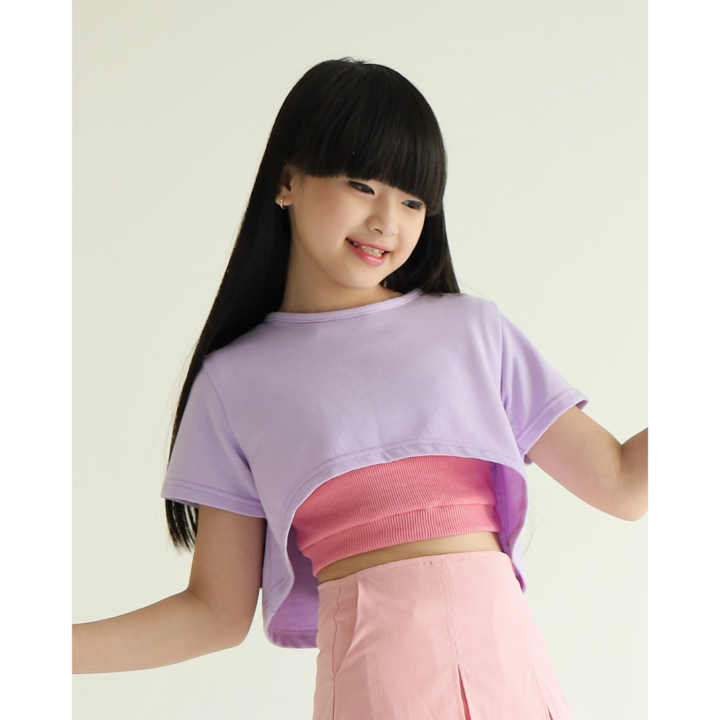 [CLEARANCE] Yong Tops baju anak korea Korean style  Korean outfit  Mini skortz  Colorful outfit  Tan
