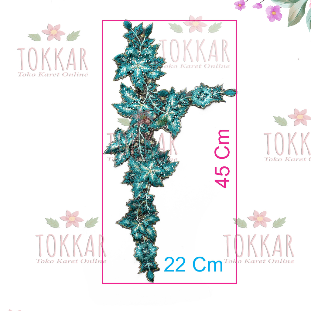 (Per Pcs) AP445 Aplikasi Bordir Tempel Bunga Cantik / Patch Dada