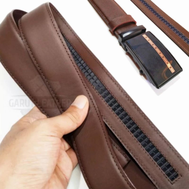 Ikat Pinggang Pria Rel Kulit asli/Sabuk Rel Kulit Asli/Gesper Pria Rel