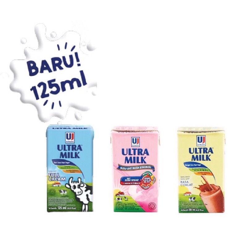 

ECERAN Susu UHT Ultra 125ml Cokelat, Coklat, Strawberry, Full Cream All Variant 125ml