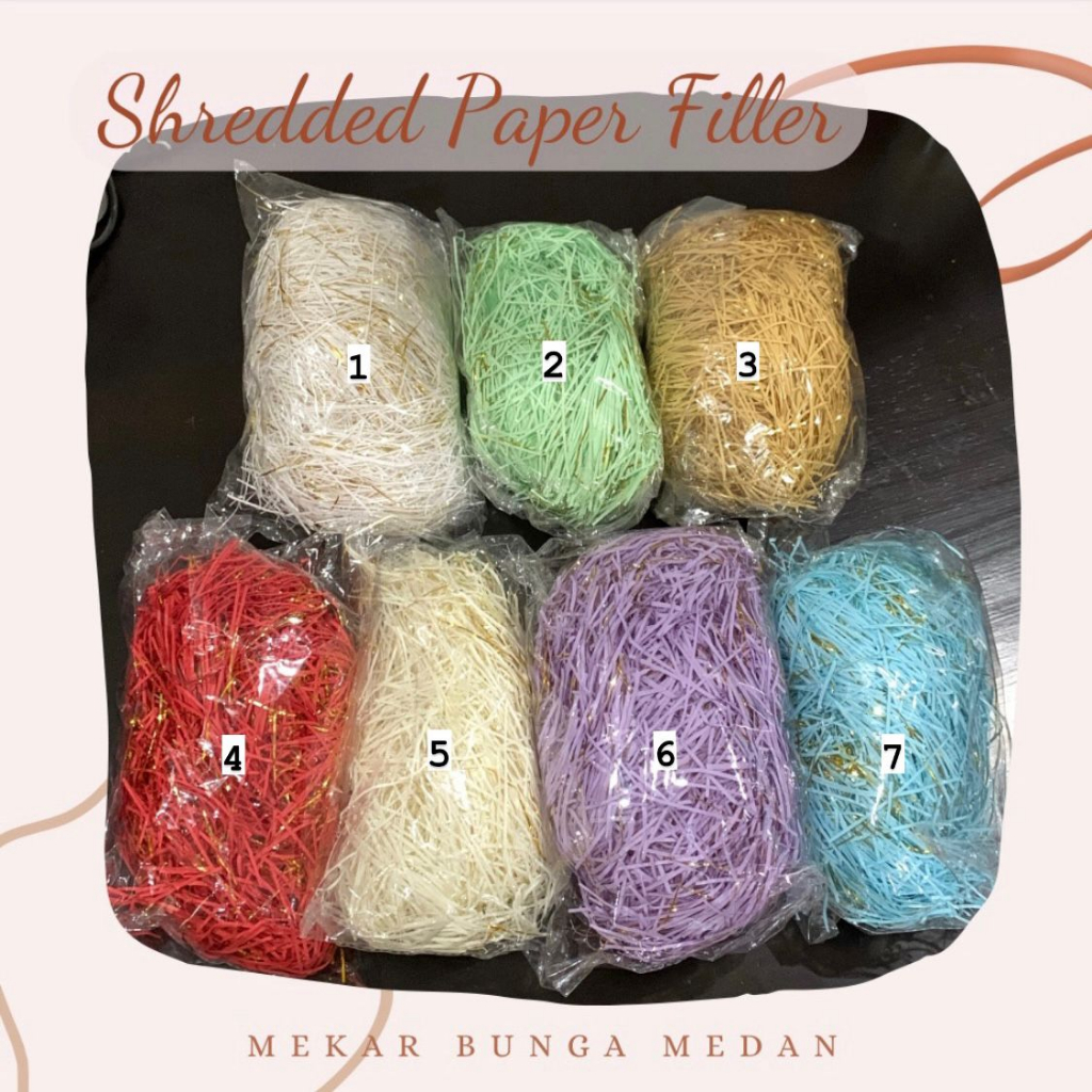 (KF 37) - Shredded Paper / Kertas Cacah Kertas Serut Gold Accent Filler Isi Gift Box