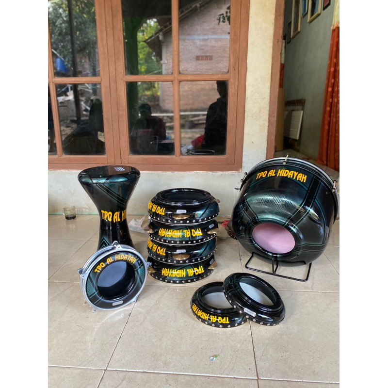 ALAT MUSIK HADROH REBANA LENGKAP FREE CUSTOM WARNA & NAMA ASLI JEPARA