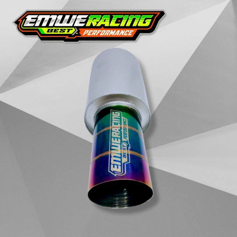 KNALPOT Mobil EMWE RACING PLONG PELANGI Ngebas Adem Bulet Empuk Gahar Bass Inlet 2inc Kenalpot Mobil