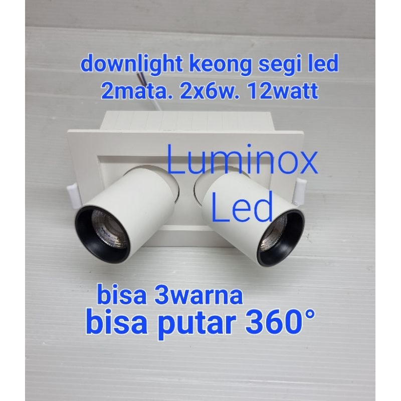 keong led 3warna 12w 12watt 2x6watt 2mata / spotlight plafon 3warna 12 watt 12w COB 220volt