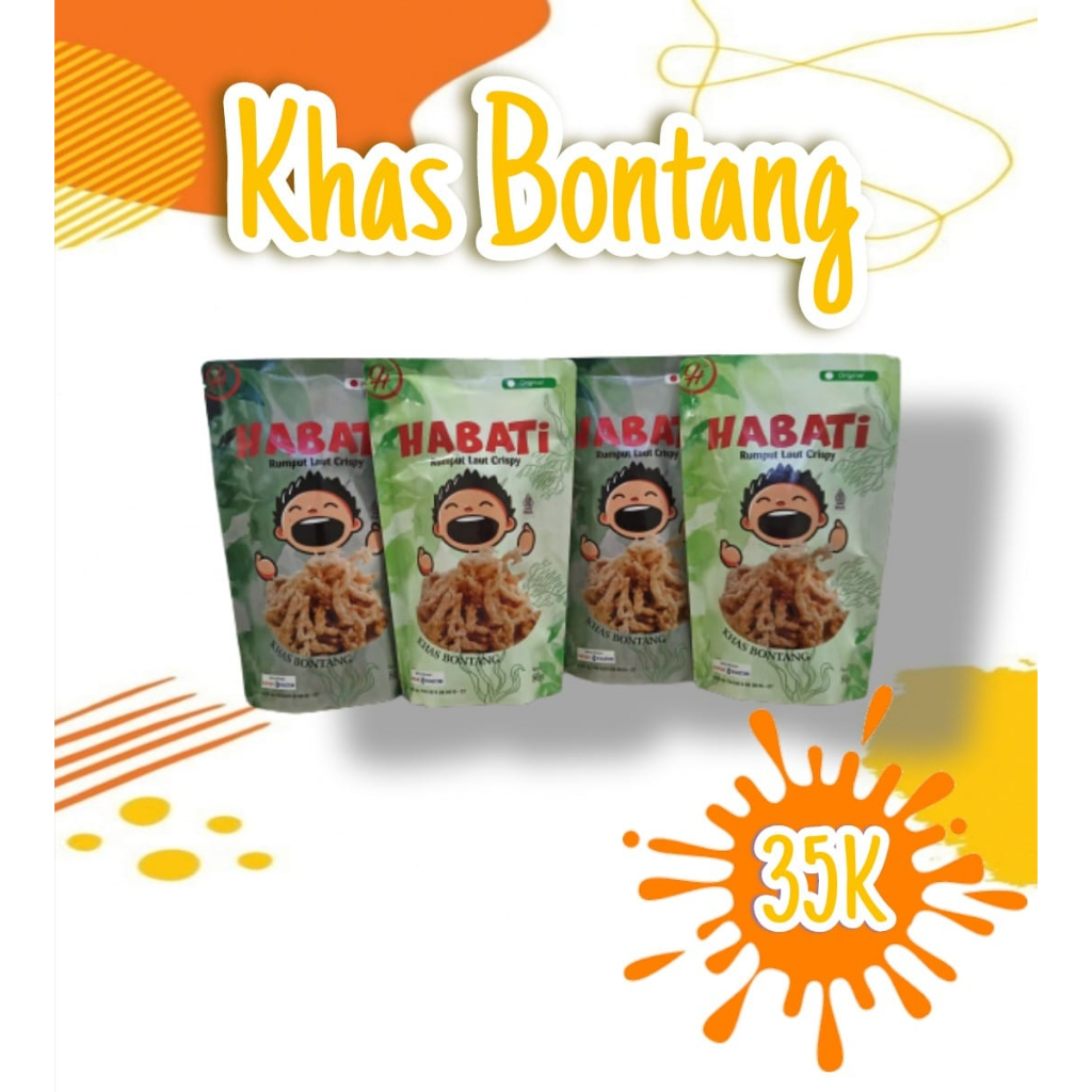 

Rumput Laut Crispy cemilan Khas Kalimantan Timur daerah Bontang HABATI 35k/pcs