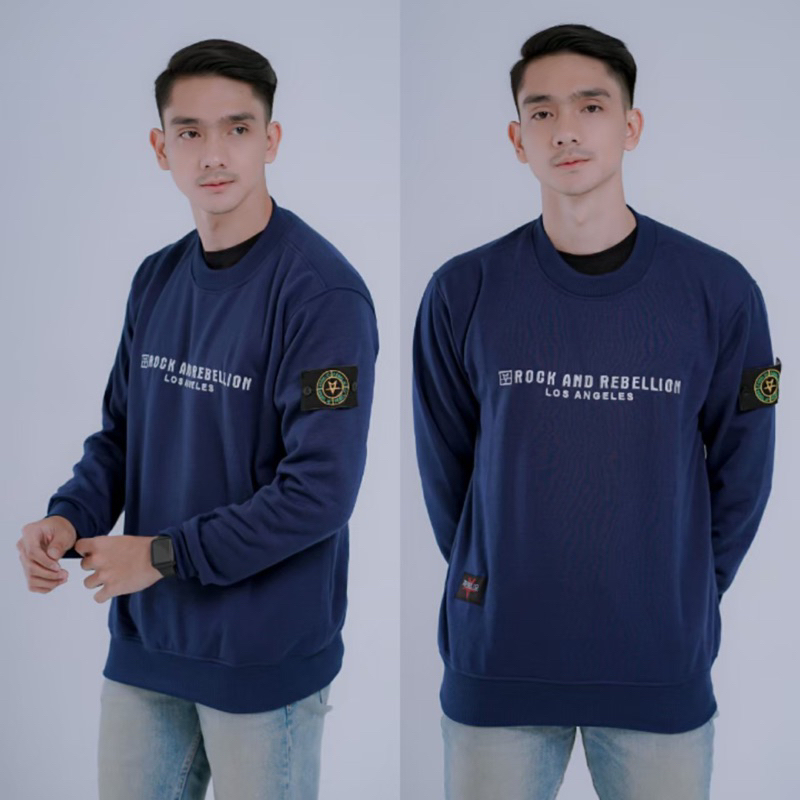 Sweater Crewneck Pria Premium Polos logo Bordir Original Sweater Terbaru Kekinian Remaja Dewasa Kual
