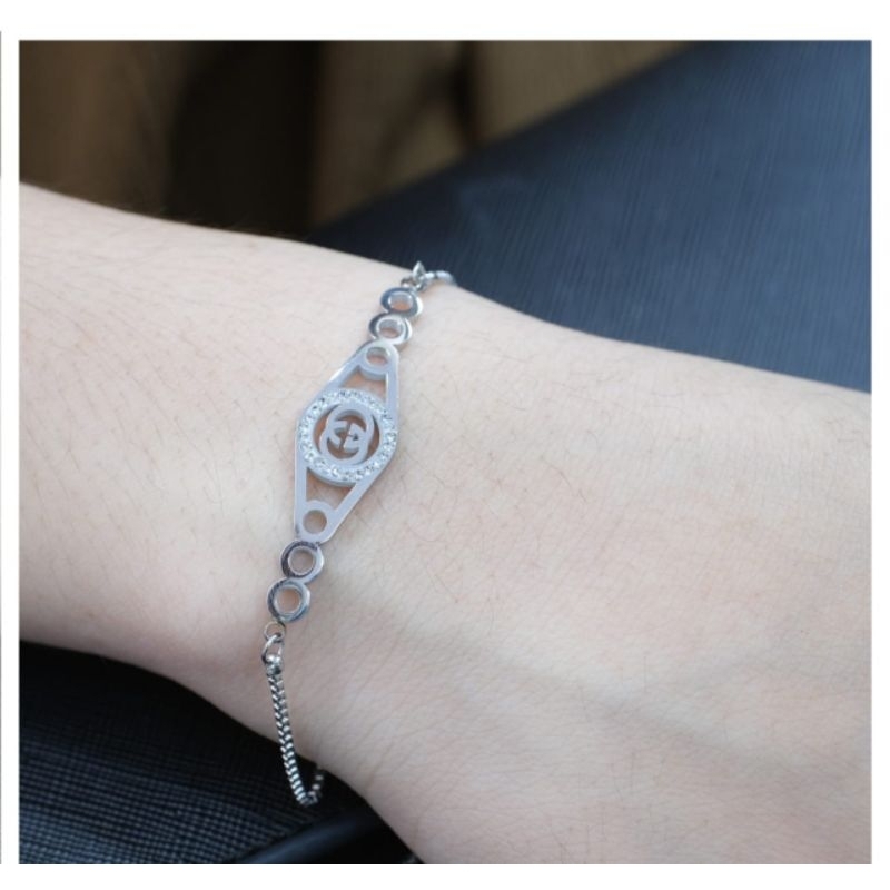 GELANG TANGAN WANITA SILVER TITANIUM