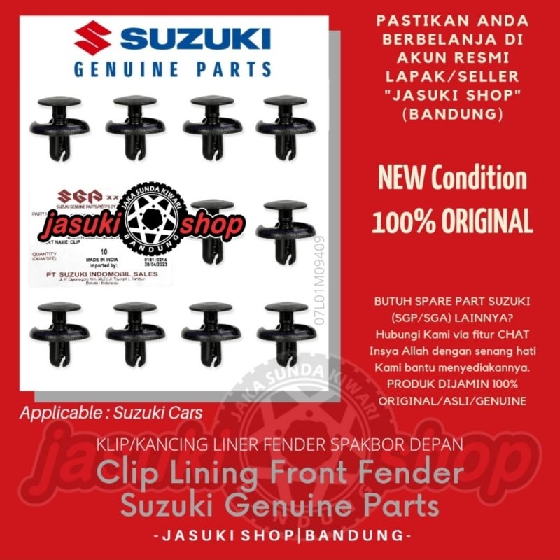 10 Klip Kancing Clip Lining Liner Fender Spakbor Depan Suzuki APV Ertiga Aerio Karimun Estilo Wagon 