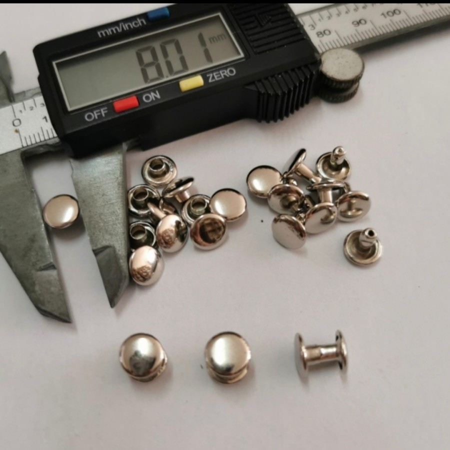 

HJK Paku Centang 8mm Paku Kelling Double Paku Rivet Centang Crome Paku Mata Itik Nickel Set 8mm x