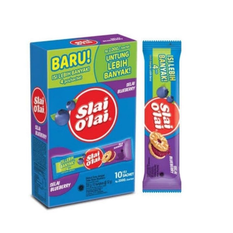 

slai O'lai blueberry berat 32 gr isi 10 bks per box