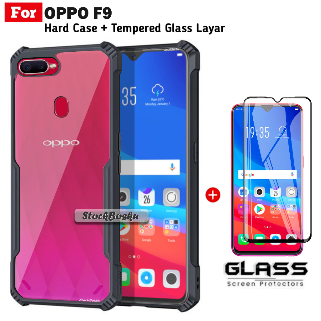 Casing Hp Oppo A5 A7 A5s A3s A12 F9 Hard Soft Case Transparant Free Anti Gores Pelindung Layar Full