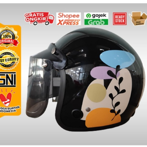 Helm Bogo Retro ANT Camomileo (Helm Kekinian) + kaca helm