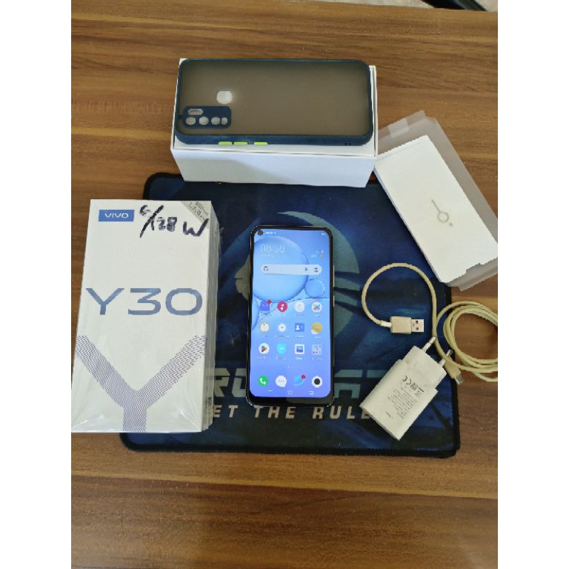 Second Vivo Y30 ram 6/128 gb fulset garansi personal
