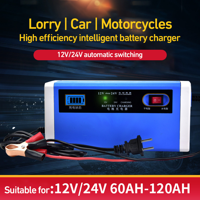 Intelligent Battery Charger Aki Portable 10A 12V 24V Casan Accu Motor Mobil Sparepart Motor Listrik Indikator Carger