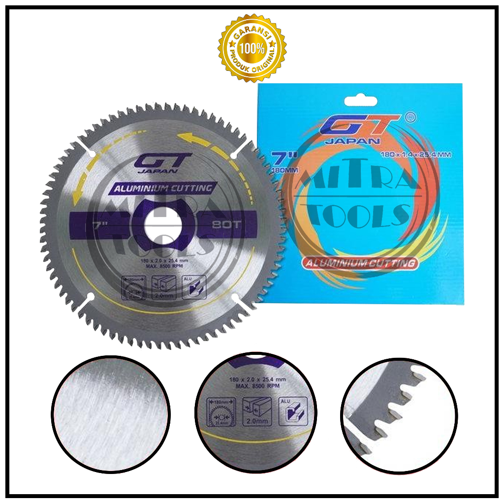 GT JAPAN Mata Potong Almunium 7 x 80T / Mata Circle Potong Aluminium 7"X80 T