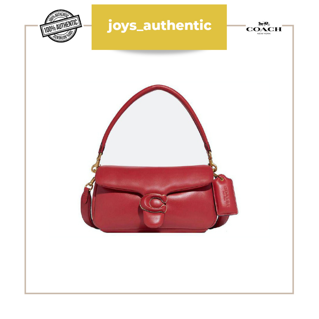 Tas wanita Coach tabby pillow 26 shoulder merah red apple woman bag authentic original