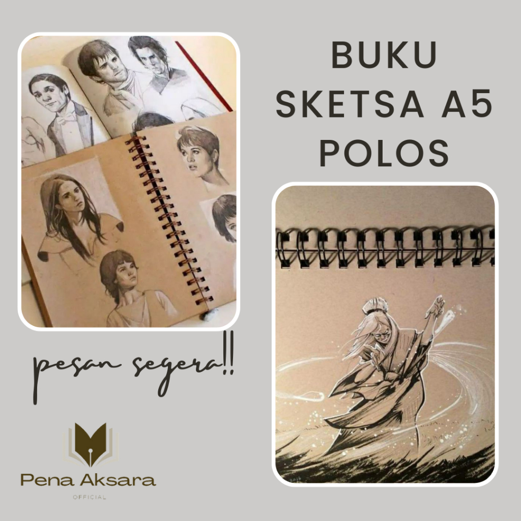 BUKU SKETSA SKETCHBOOK POLOS A5 KERTAS CRAFT VINTAGE AESTHETIC MURAH