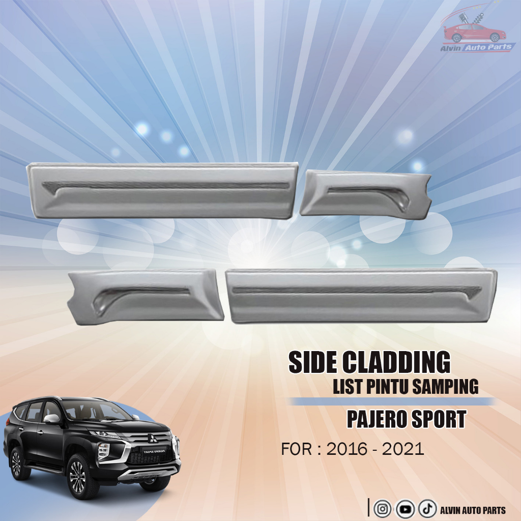 SIDE CLADDING PAJERO SPORT 2016 - 2020 /LIST PINTU SAMPING PAJERO SPORT / LIST BODY PAJERO SPORT