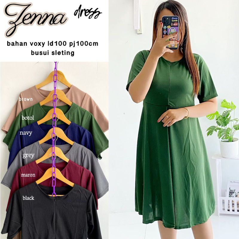 ZENNA DRESS WANITA BAHAN VOXY BUSUI