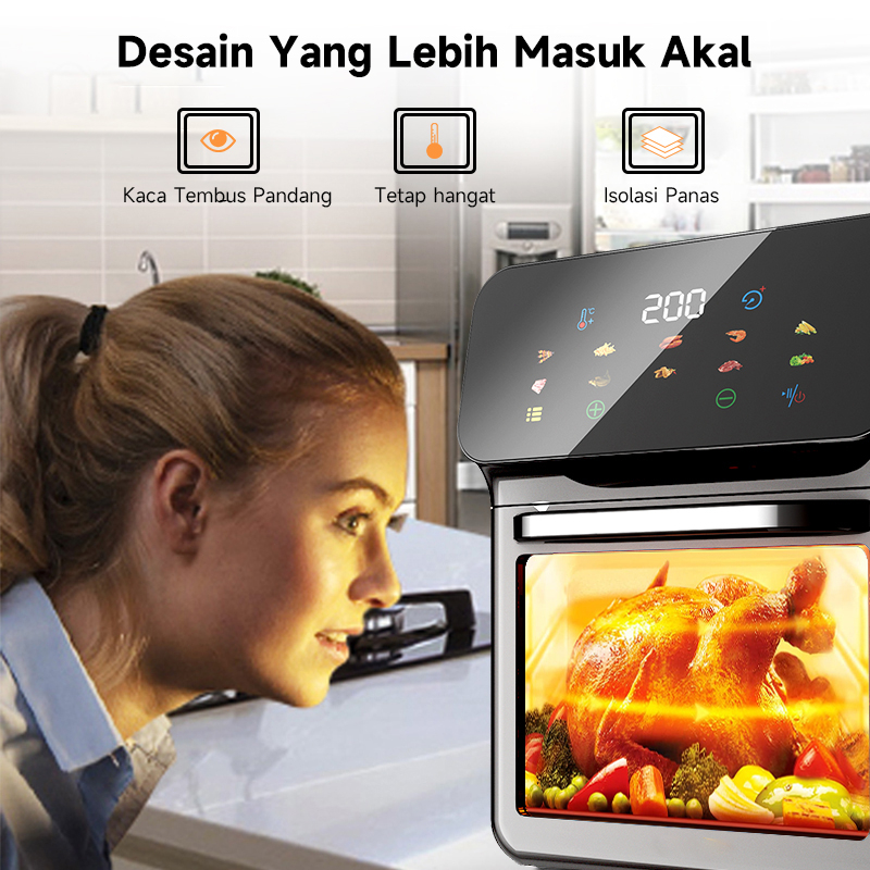 Air Fryer low watt penggorengan udara fryer tanpa minyak 16L airfryer Touch Screen layar sentuh Mesin Fryer Pot goreng tanpa minyak alat masak