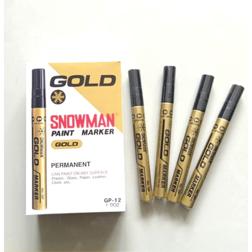 

[ISTY] [SATUAN] Spidol Paint Marker Snowman Medium Tip GP-12 Gold / silver