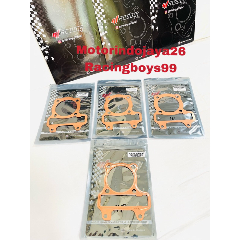 PAKING BLOK HEAD TEMBAGA 0.5MM BEAT KARBU SCOOPY KARBU 54MM 55MM 56MM 57MM GF RACING THAILAND