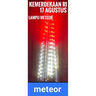 LAMPU METEOR LED MERAH PUTIH 8 BATANG
