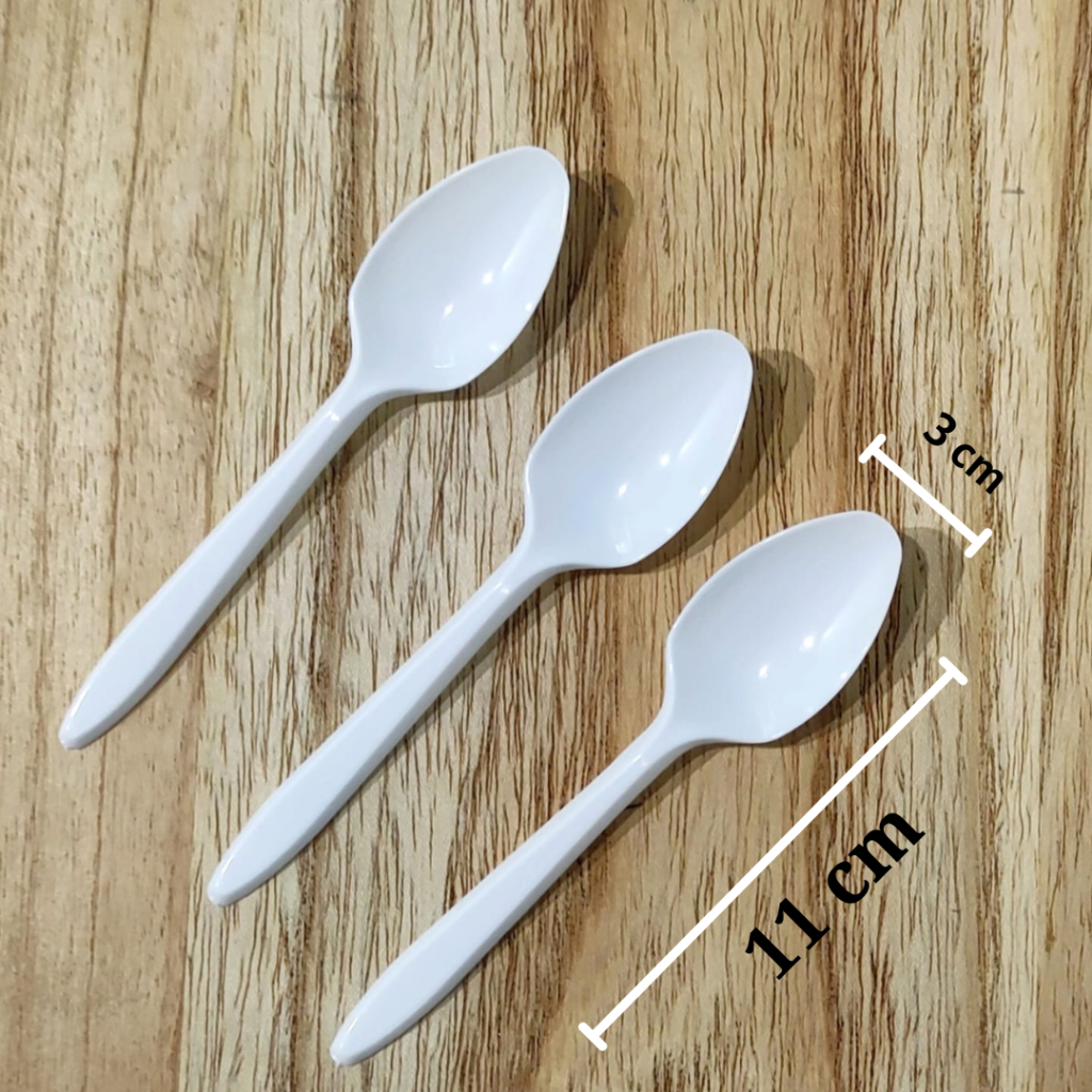 Sendok Teh Plastik 100pc / Sendok Puding Ice Cream Warna Tip Top Tea Spoon / Sendok Plastik Murah / 