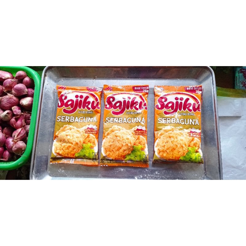 

Sajiku tepung bumbu serbaguna dari Ajinomoto 75gr, tepung bumbu Sajiku kemasan 75gr praktis dan enak