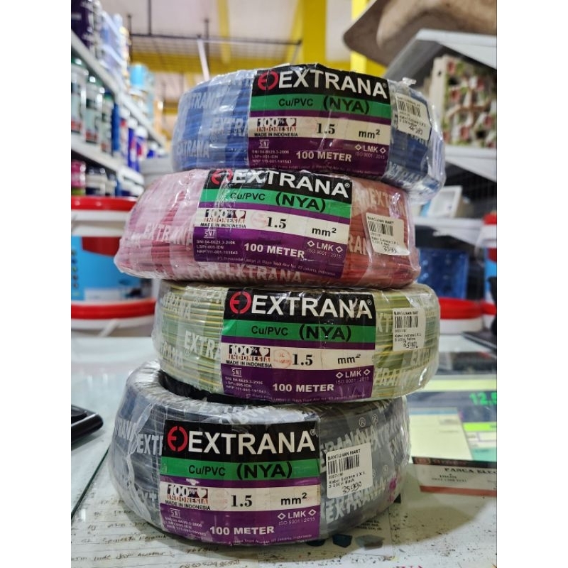 KABEL TUNGGAL 1 X 1.5 mm / KABEL TUNGGAL MERK EXTRANA UK.1 X 1.5 MM