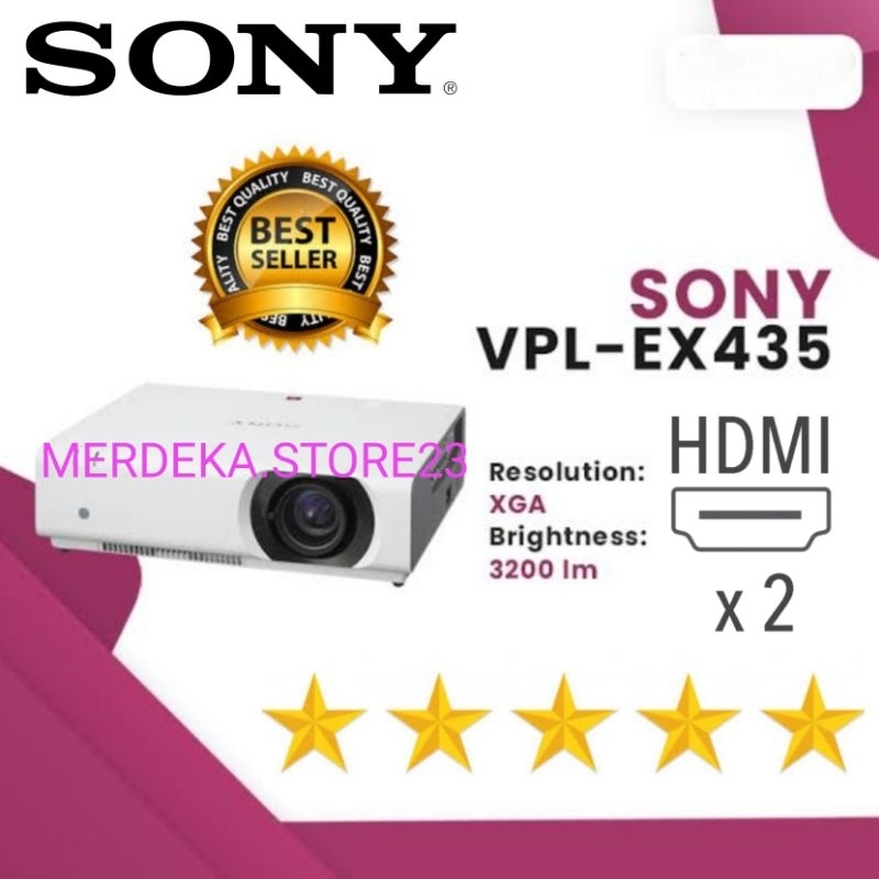 LCD PROJECTOR SONY VPL-EX435 3LCD PROYEKTOR SONY VPL EX435 XGA (1024x768) DUAL HDMI 3200 ANSI LUMENS