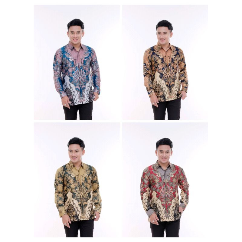 BATIK HALUS KEMEJA BATIK SEMI SUTRA BAJU PRIA LENGAN PANJANG