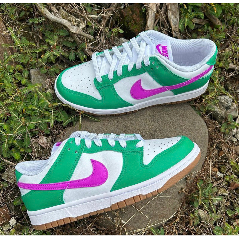 Nike Dunk Low Green White/Fuchsia