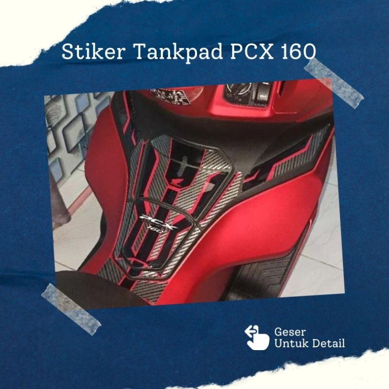 Stiker Tankpad Pcx 160 Carbon Resin Timbul