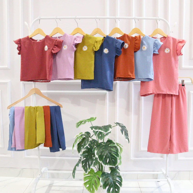 Setelan anak perempuan oneset anak crinkle / baju anak perempuan / setelan anak perempuan / stelan a
