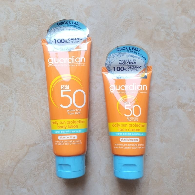 D3W Guardian Original Adult Daily Face Body Sunblock Sunscreen Sun Protection SPF 50 Untuk Wajah