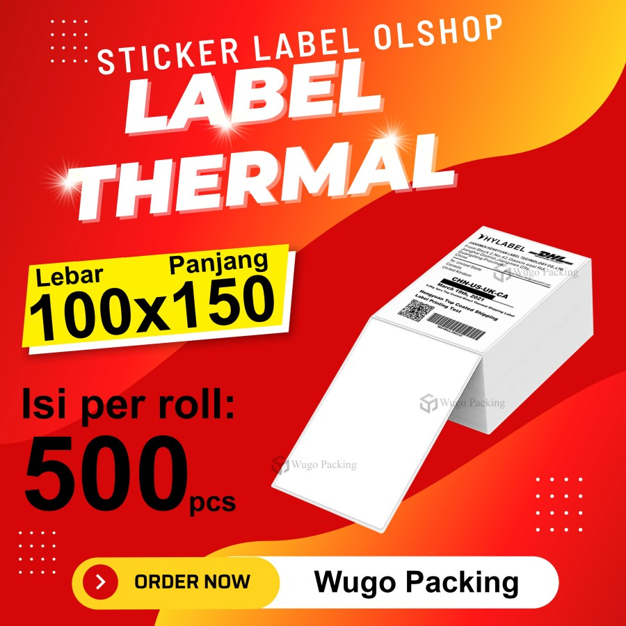 

LABEL BARCODE 100 X 150 mm Isi 500 pcs LIPAT Kertas Stiker