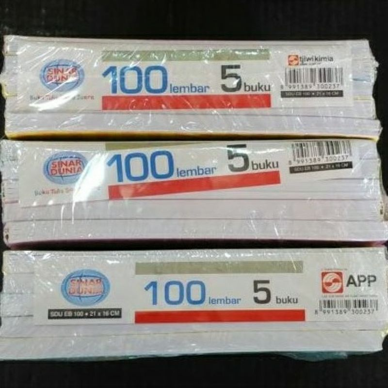 

Buku Tulis Sidu Sinar Dunia Isi 100 Lembar / Buku Tulis Sidu 1 Pack (5Buku)