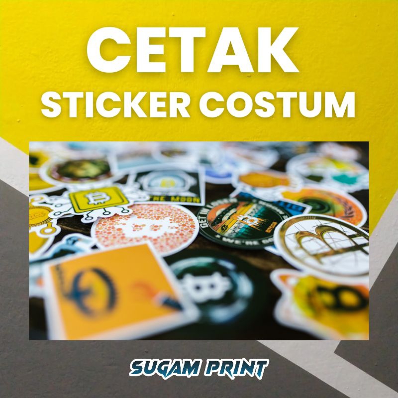 

Cetak Sticker Costum A4 Waterproof || Bahan Vinyl Glossy || Sticker Scrapbook, Notebook, HP, Helm, Laptop, Koper, dll