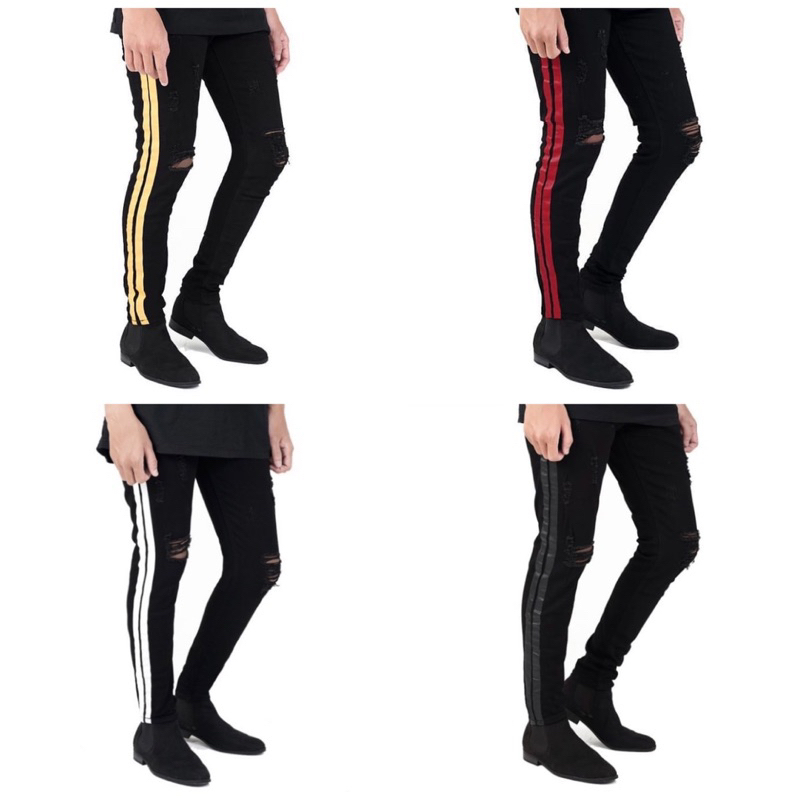 RUCAS Season 5 Stripes Denim (Black/White/Cream/Red)