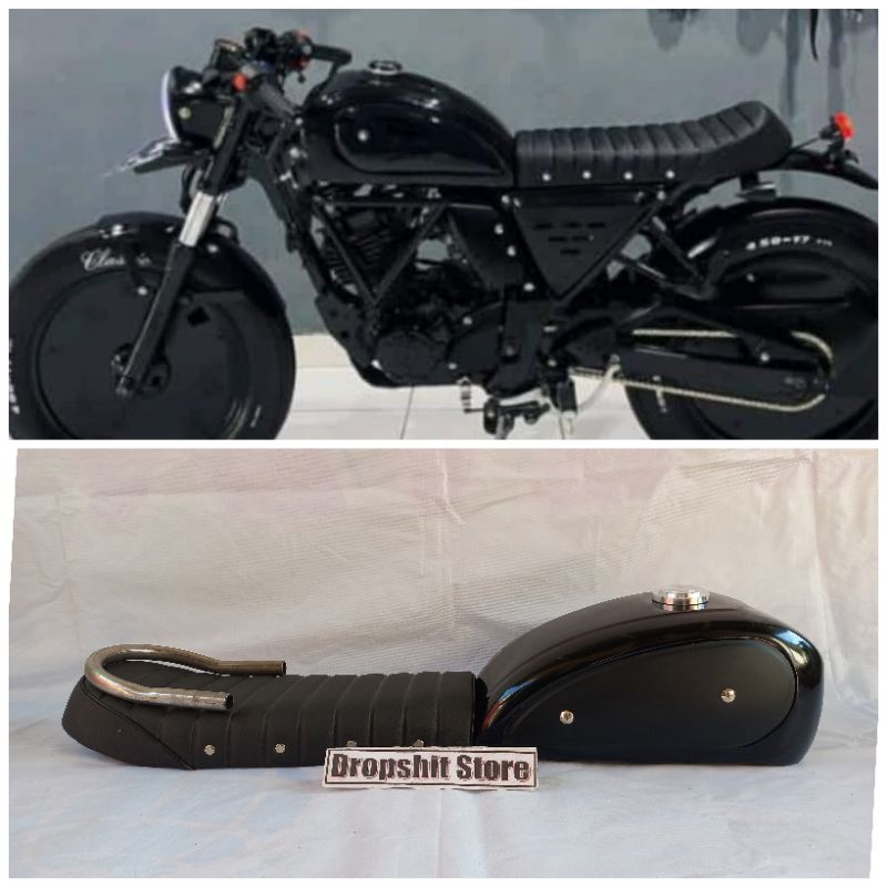Jok Motor Custom Japstyle Scrambler bratsyle tracker dan Tangki Scrambler