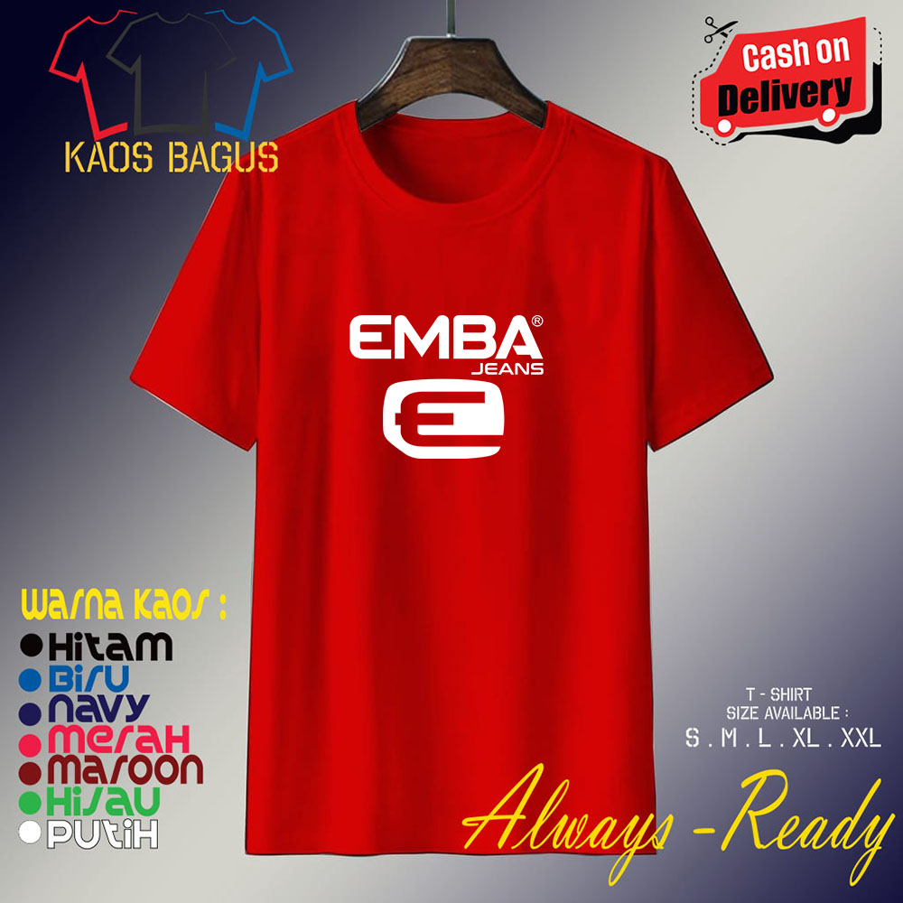 Kaos Emba Jeans Baju Distro Pria / Wanita Terlaris