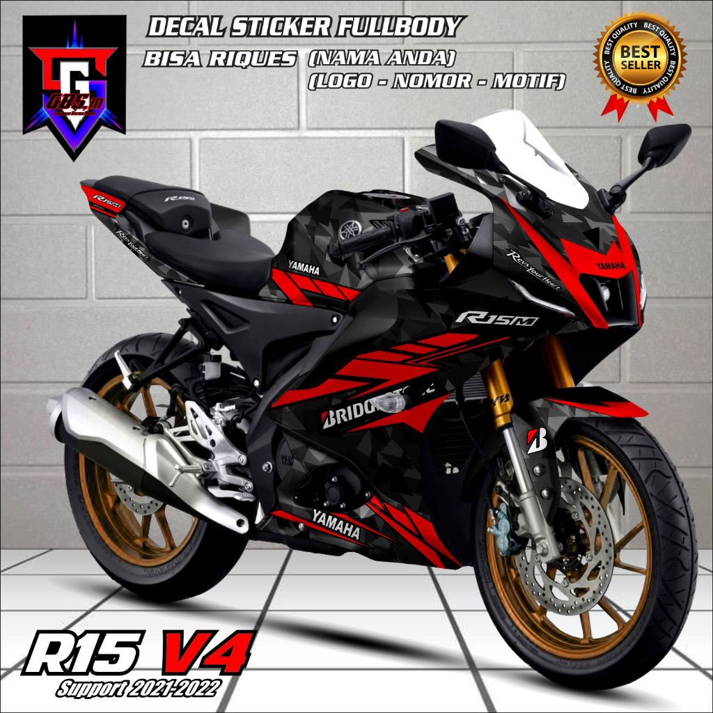 Decal R15 Stiker Yamaha R15 V4 Fullbody Decal Sticker Motor R15 V4 Fullbody