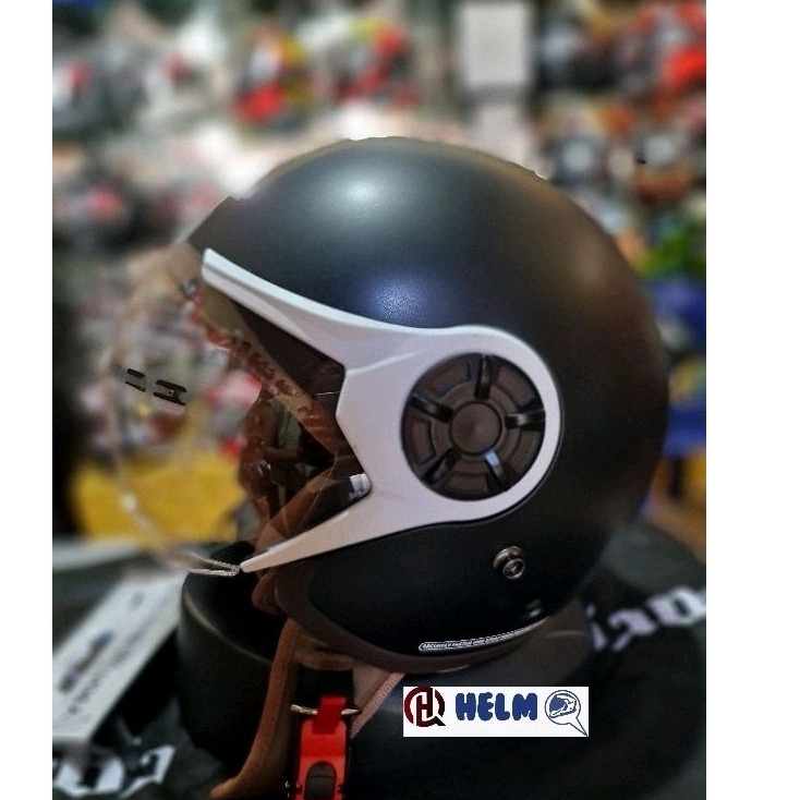 Helm cargloss Jilbab/Hijab hitam doft