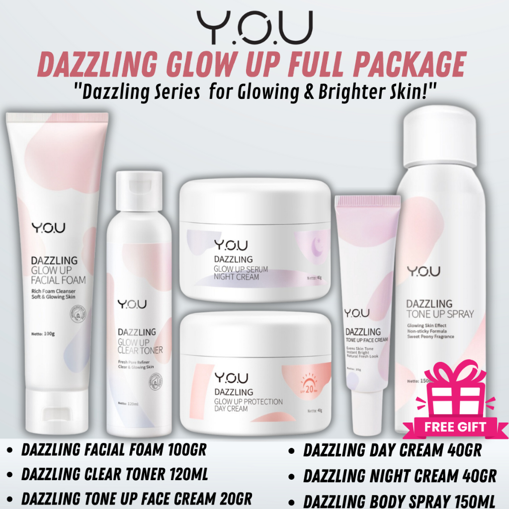 YOU Dazzling Glow Up Series Paket Skincare untuk wajah yang cerah dan glowing