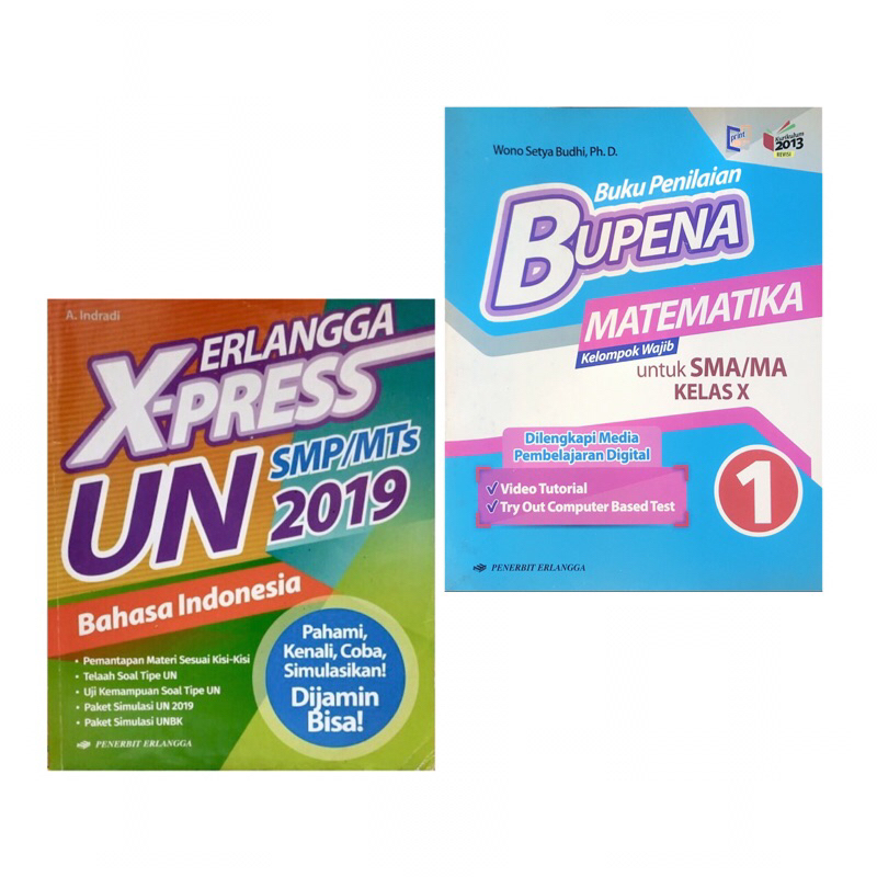 

[PRE-LOVED] Buku UN SMP/MTs 2019 Bahasa Indonesia Inggris Erlangga X-Press, BUPENA Matematika Wajib SMA/MA Kls X